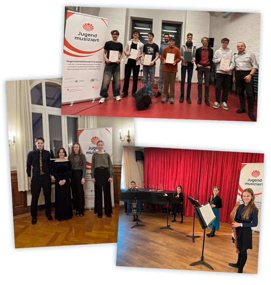 Einige unserer »Jugend musiziert«-Teilnehmerinnen und -Teilnehmer nach ihrem erfolgreichen Auftritt